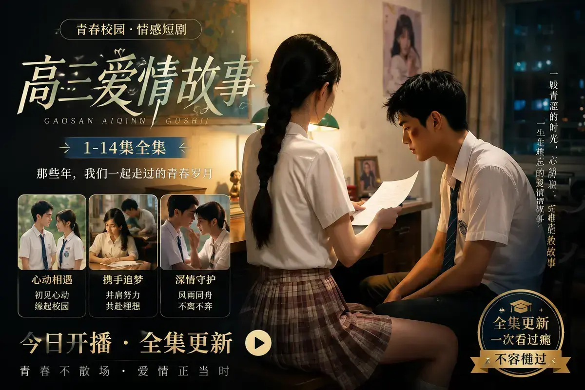《AI 短剧高三爱情故事》高清完整版在线观看-林澈苏晚晴校园恋曲-误会虐心毕业告白-高三爱情故事中字无删减全集网盘下载